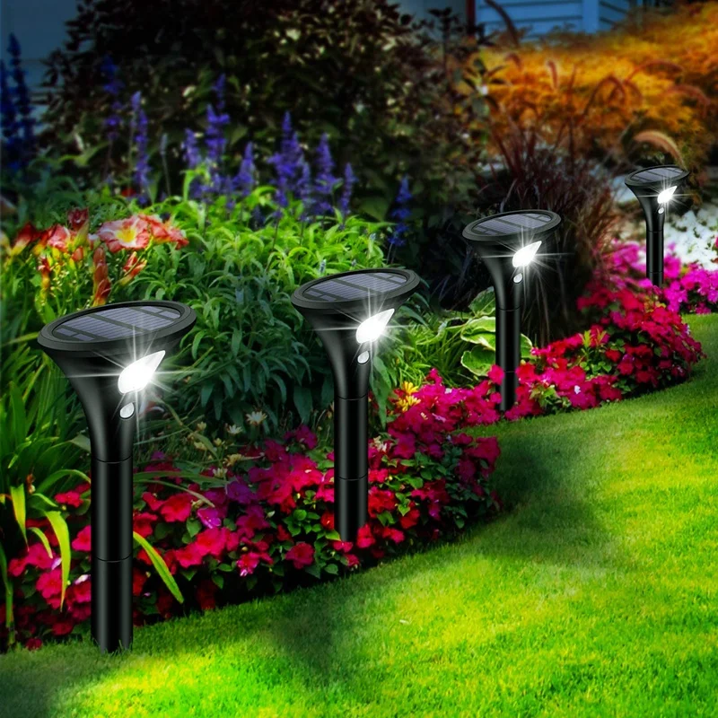 Solar Spot Lights Outdoor, 4 Pack LED Solar Powered Solar Lights Outdoor With Motion Sensor Auto On/Off Waterproof