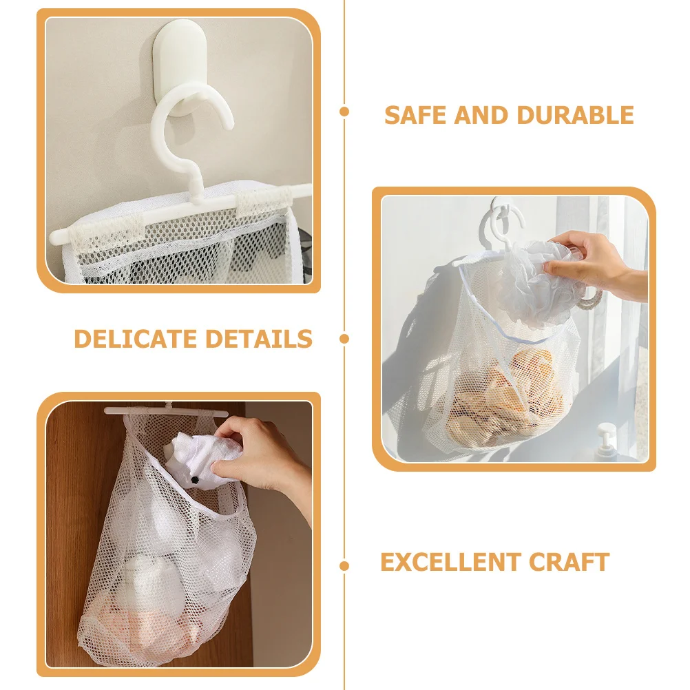 

2Pcs Hanging Mesh Bag Multi-Functional Storage Organizer for Clothespins Socks Underwear Kitchen Bathroom Travel Portable