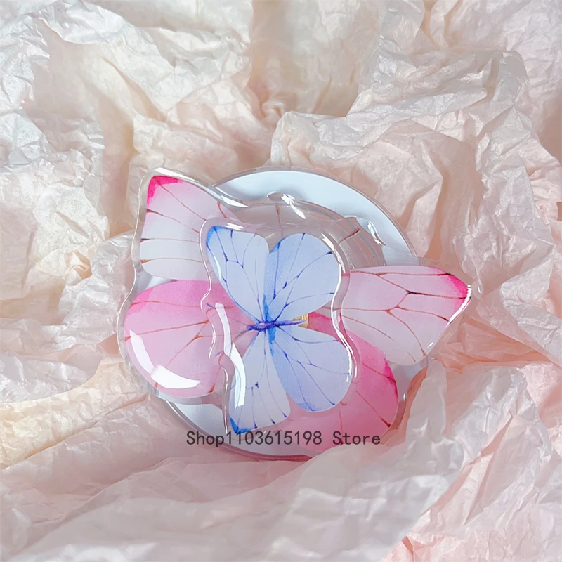 

Корейская милая поворотная бабочка для Magsafe, магнитная подставка для телефона Griptok Grip Tok для iPhone 16, чехол-держатель с беспроводной зарядкой, кольцо