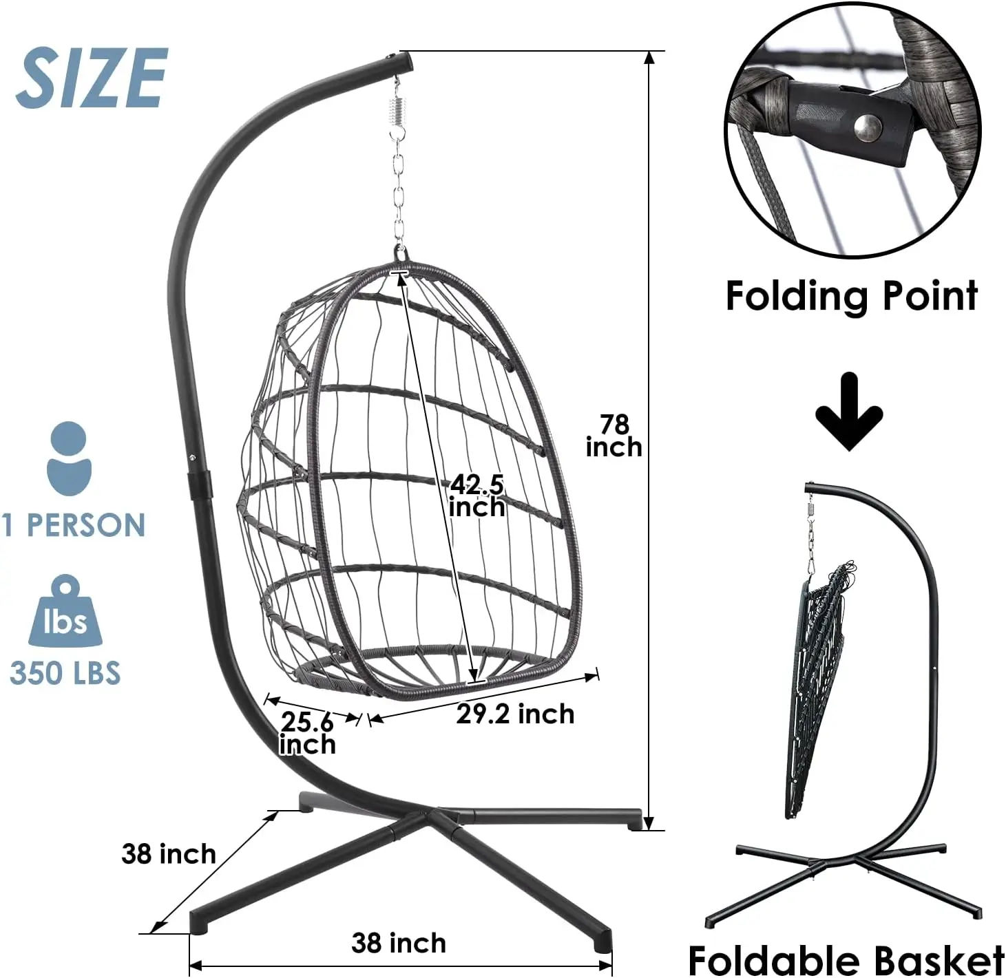 WUNICEF-Chaise hamac avec support, en rotin, pour intérieur et extérieur, meuble de chambre à coucher