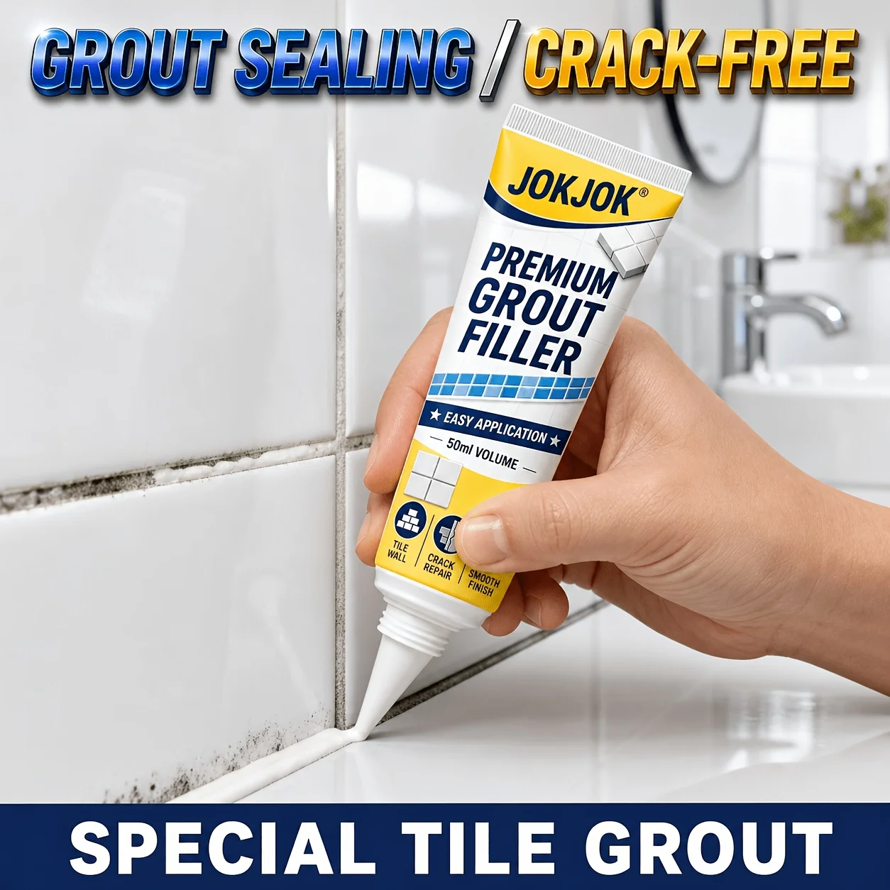 Multi Purpose Tile Gap Filler Waterproof Grout Sealer Fill Renew And Seal Tile Joints Strong Adhesion Stain Resistant Quick Dry Smooth Finish For Bathroom Shower Kitchen Balcony Ceramic Stone Tile DIY Renovation Supplies