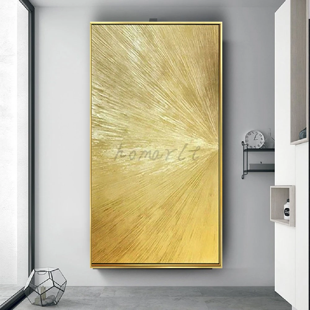 Nordic Hot Sale Abstract Wall Art Pop Contemporary Gold Oil Painting Handpainted Artwork On Canvas Large Living Room Decor Home