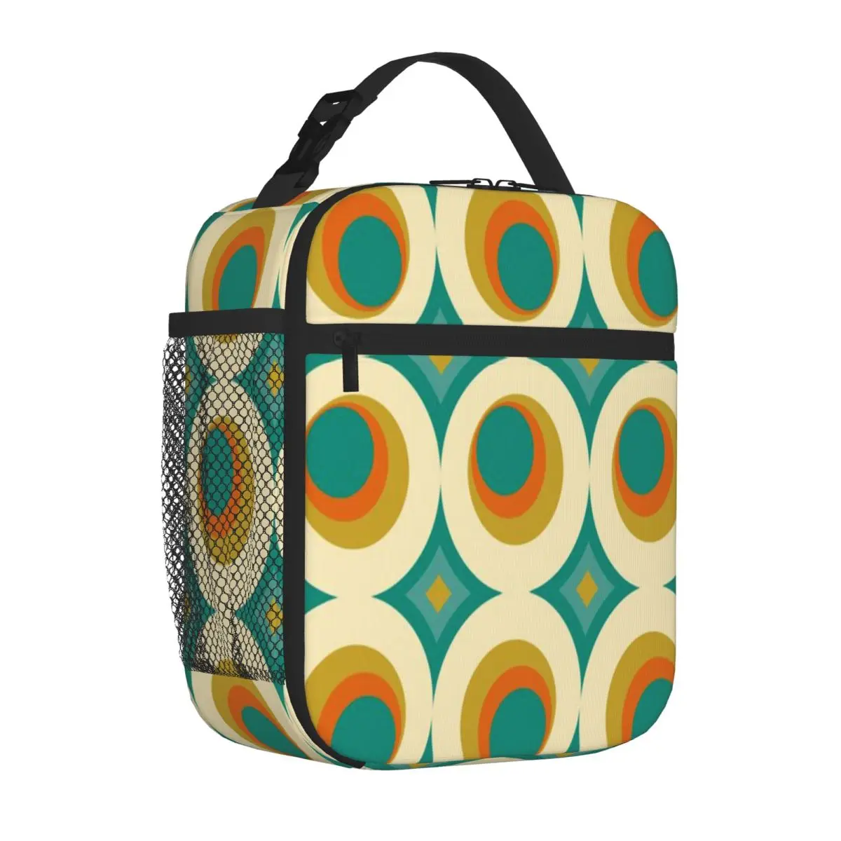 Hot Sale Mid-Century Modern Splash Embossed Student Lunch Bag Homeschool Dining Cooler Tote