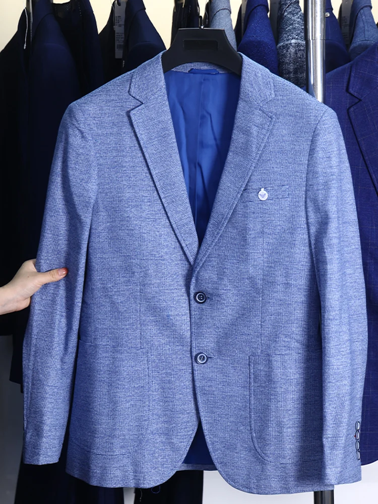 

Homesi Spring Men's Faionable Comfortable Cotton Casual Suit Jaet Classic Plaid Versatile Outerwear Youth Trend Long Sl...