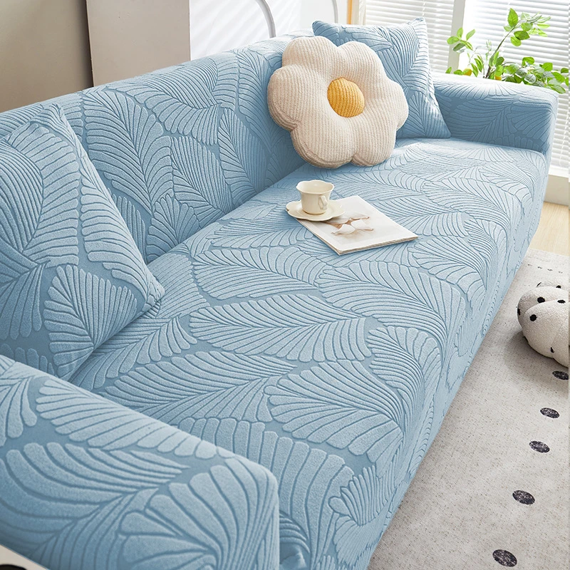 90-360cm Full Package Jacquard Sofa Slipcover Universal Solid Color Anti Cat Scratch 2/3/4 Seater Washable Sofa Cover Home Decor