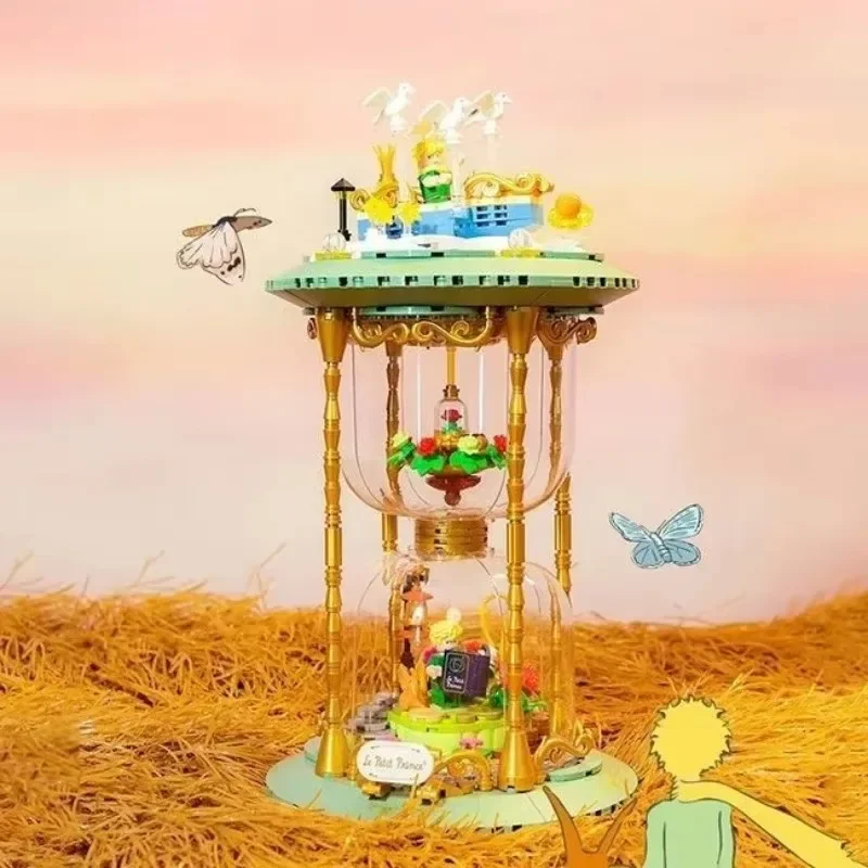 Le Petit Prince Pantasy Building Blocks Time Hourglass Model Toy Educational Desktop Ornaments Creative Christmas Gifts for Kids