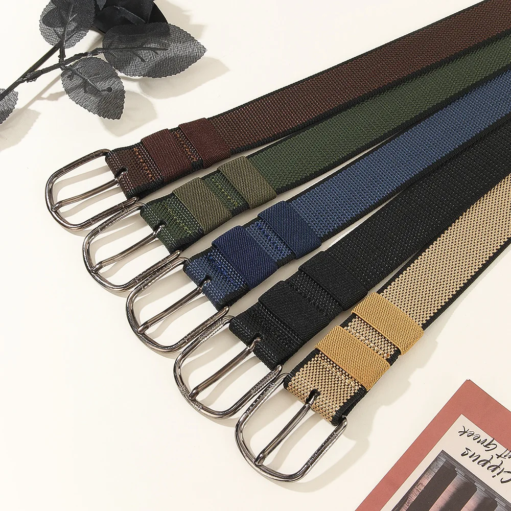 New Canvas Belt for Men Versatile Casual Pin Buckle Simple Solid Colour Clothing Accessories Outdoor Sport Fashion Superior Belt