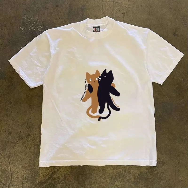 クリエイティブシンプルプリント原宿スタイルオーバーサイズトレンディピュアコットン260gリトルチェンストーリーマルチポケットハンカチ