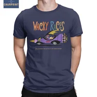 Camiseta para hombre de los años 60, carreras locas, camisetas divertidas de algodón 100% con dibujos animados, camisetas de manga corta, ropa con cuello redondo estampada