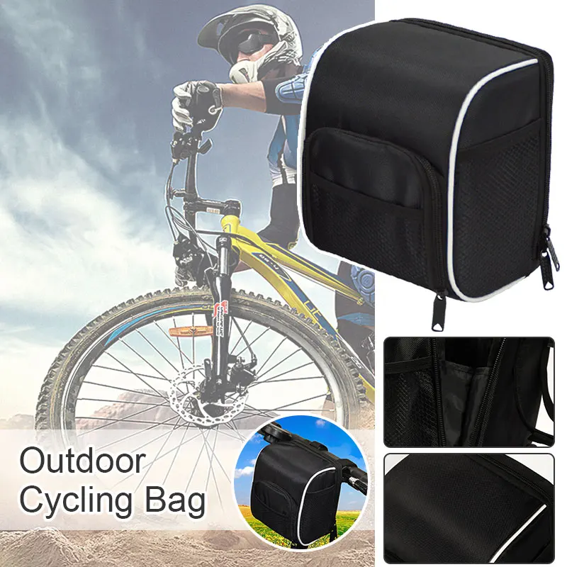 

Black Bike Handlebar Bag Waterproof 3L Bicycle Bag Frame Frame Front Tube Cycling Bag Trunk Pannier Outdoor Bike Accessories