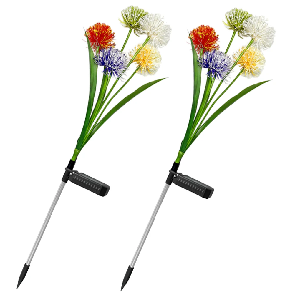 

2Pcs Powered Plant Lights Delicate Flower Design Lawn Garden Decorative Plastic Solar Panel Supply Outdoor YardUse Solar Garden