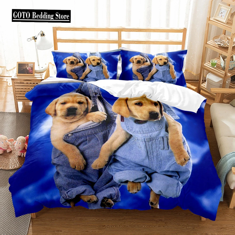 

Kids Cartoon Bedding Duvet Cover Set 3D Print Lovely Pet Dog Home Textile Comforter Bedding Sets Bed Linens Softness Comfort Hot