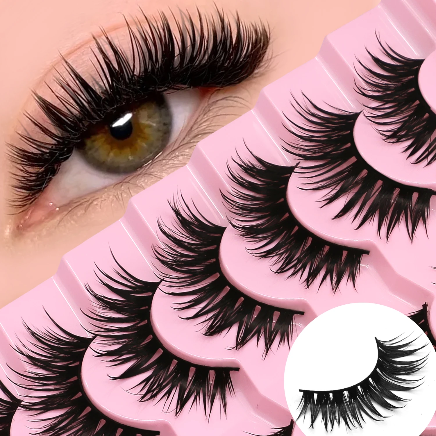 GROINNEYA マンガまつげ 3D ナチュラルつけまつげ ふわふわソフトクロスマンガまつげ ウィスピー ナチュラルまつげエクステ メイクアップ