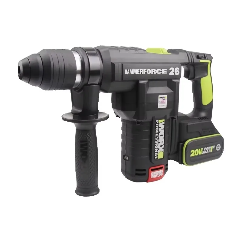 WU398 Lithium Battery Electric Hammer Brushless 26mm Heavy Duty Hammer Square Shank Drill Bit Rechargeable Electric Hammer