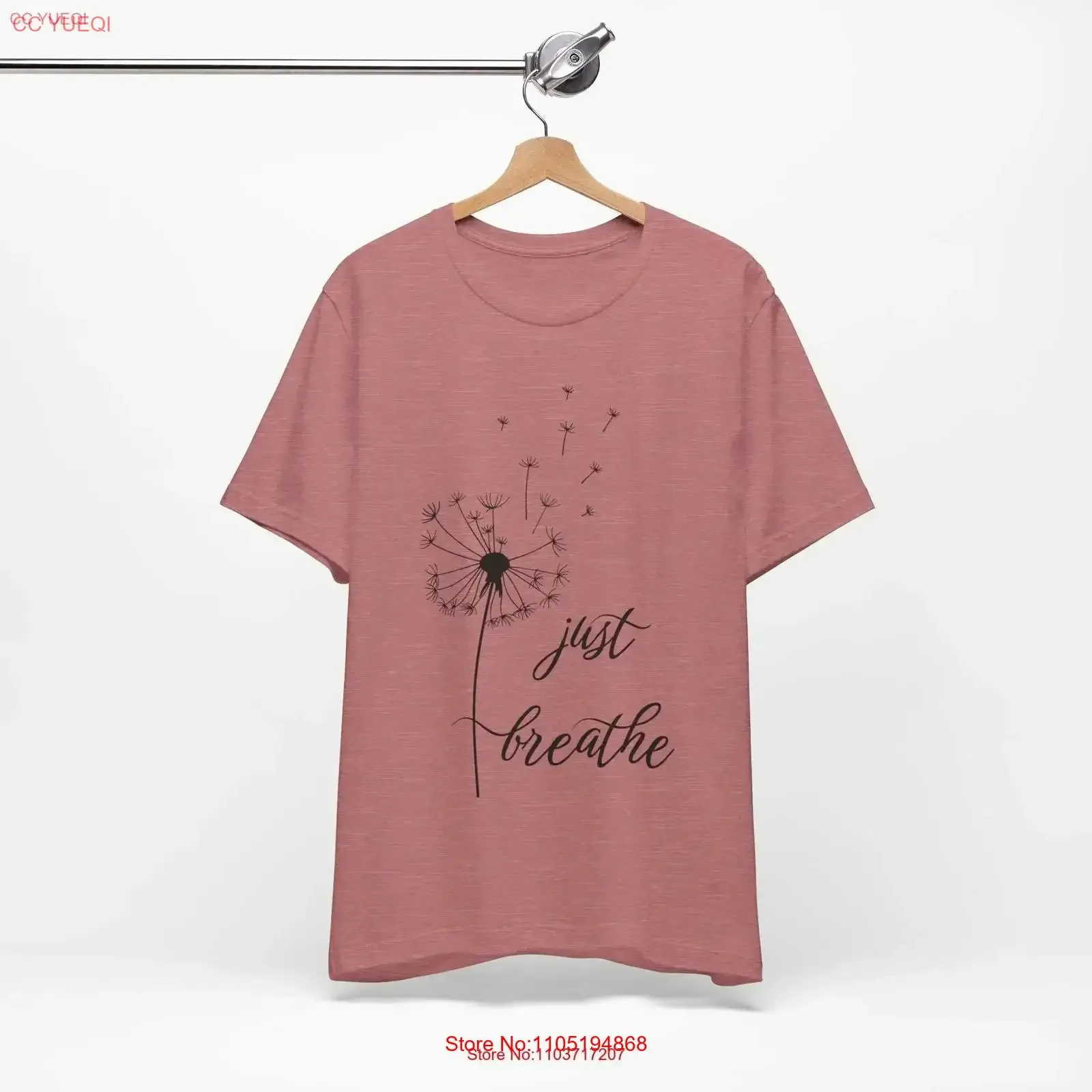 Yoga T Shirt Meditation Just Breathe Relax Dandelion Relaxing Floral Flower PlanT vintage Washed Comfortable Stylish homme