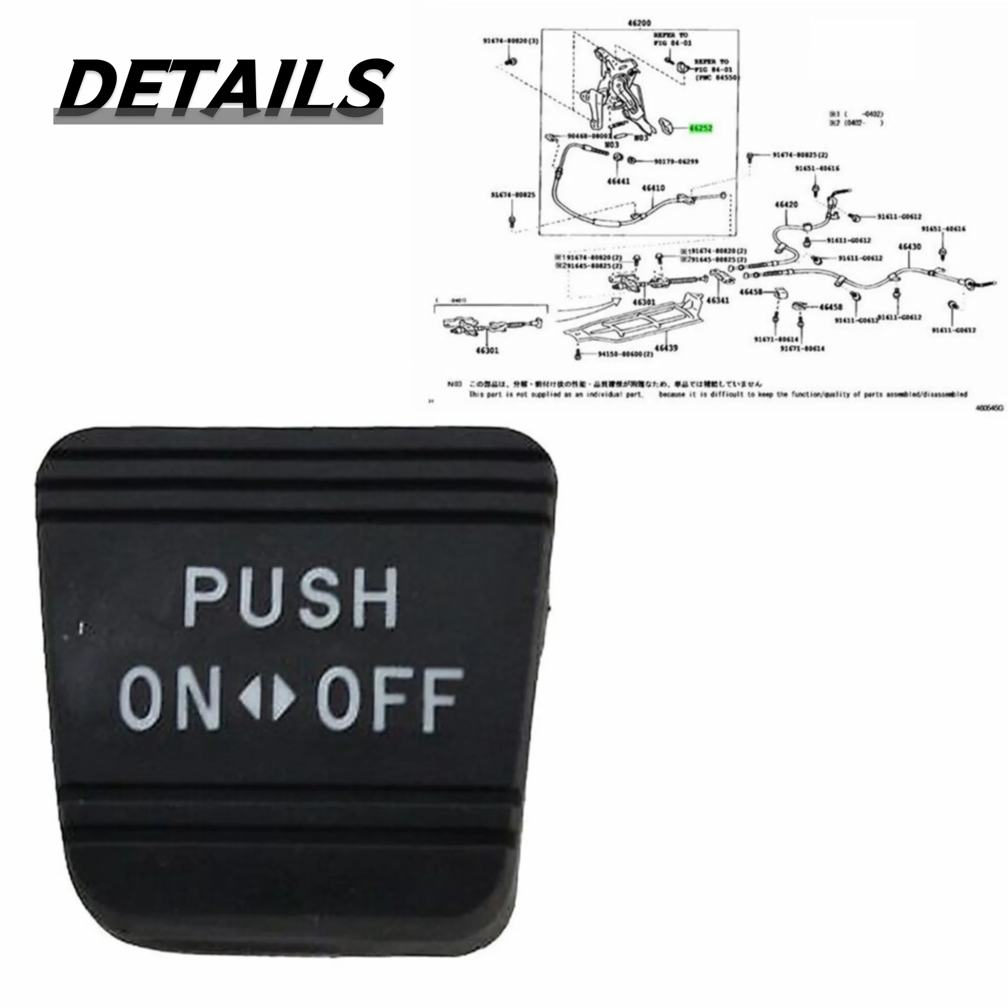 Car Parking Emergency Brake Pedal Rubber Pad 46252-68010 for Toyota Tacoma 2005-2016 Prius 2004-2009 Tundra 2009-2021