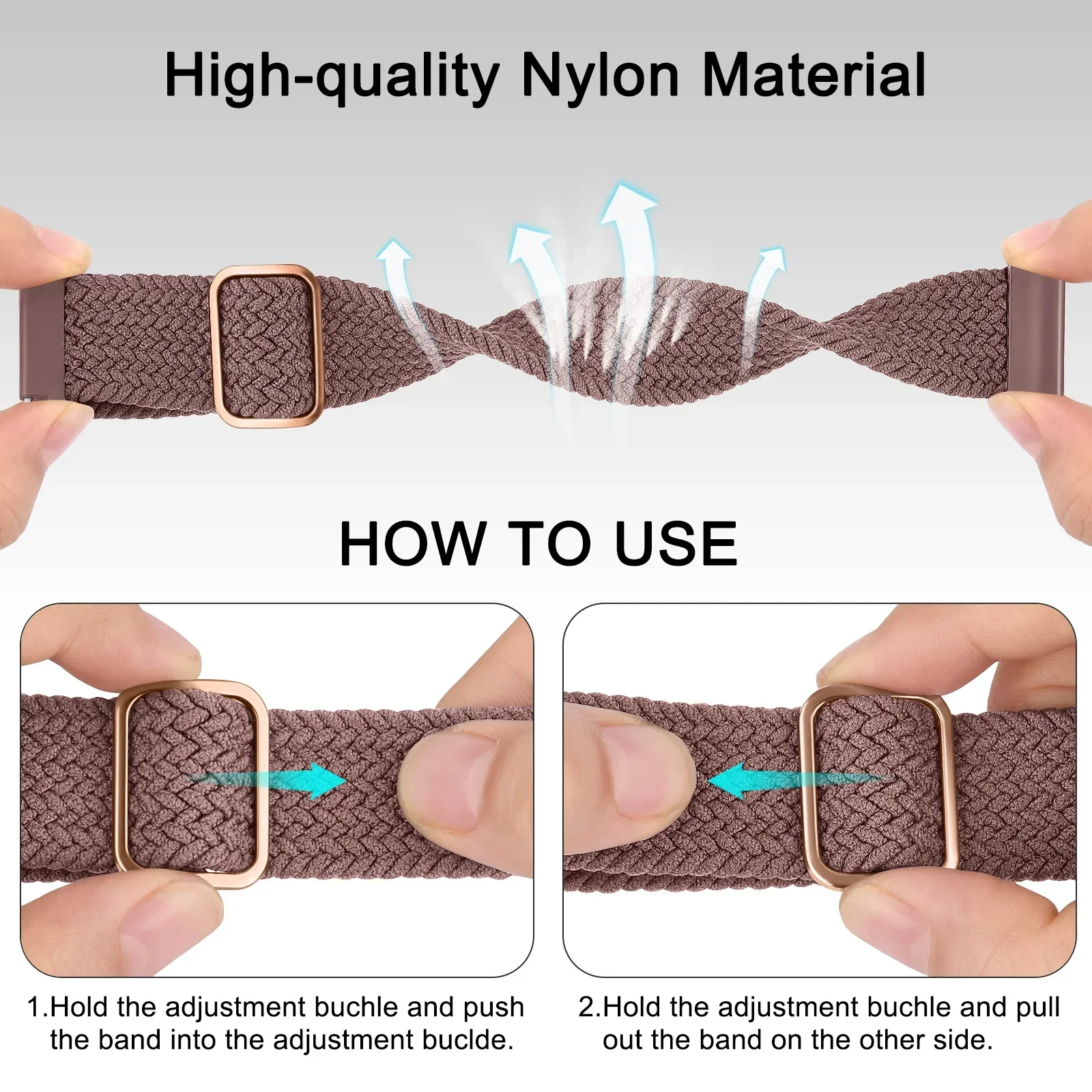 20mm Elastic Braided Watch Band for Xiaomi Mibro Lite/Color/Air Strap Bracelet for Haylou RS4 LS12/RS4 Plus/Ls02 Band Wristband