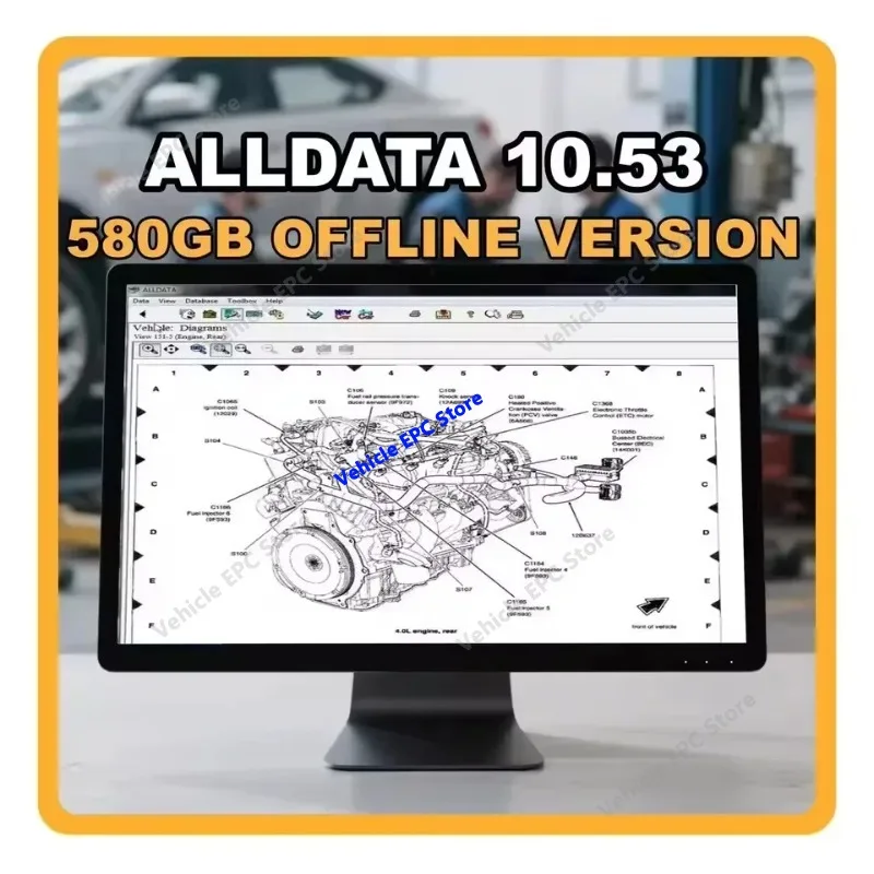 2026 Hot selling Automotive Repair Software Car accessories Diagnostic Tool with Wiring Diagrams for Auto Repair ALLDATA 10.53