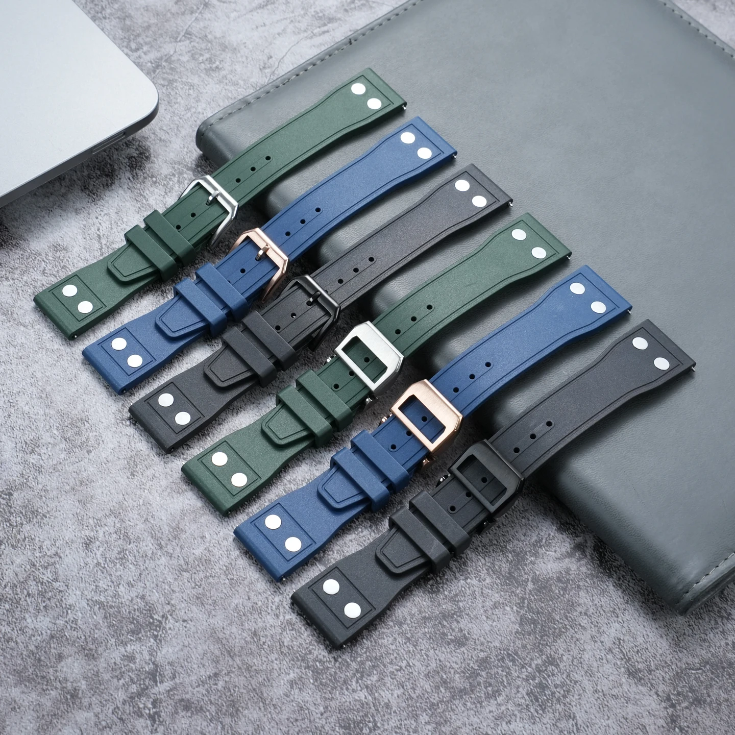 21mm FKM Rubber watchband for Rado Captain Cook Watch R32505203 R32504315 R32505015 R32505313 Fluororubber strap Men's Bracelet