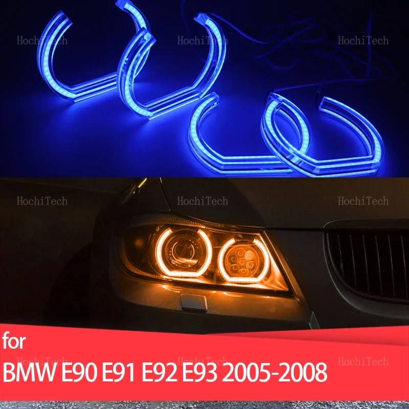 

Для BMW 3 серии E90 E91 Pre-LCI 2005-2008 ксеноновые фары светодиодные ангельские глазки комплект кольцо цвета RGB управление через приложение лампы фар
