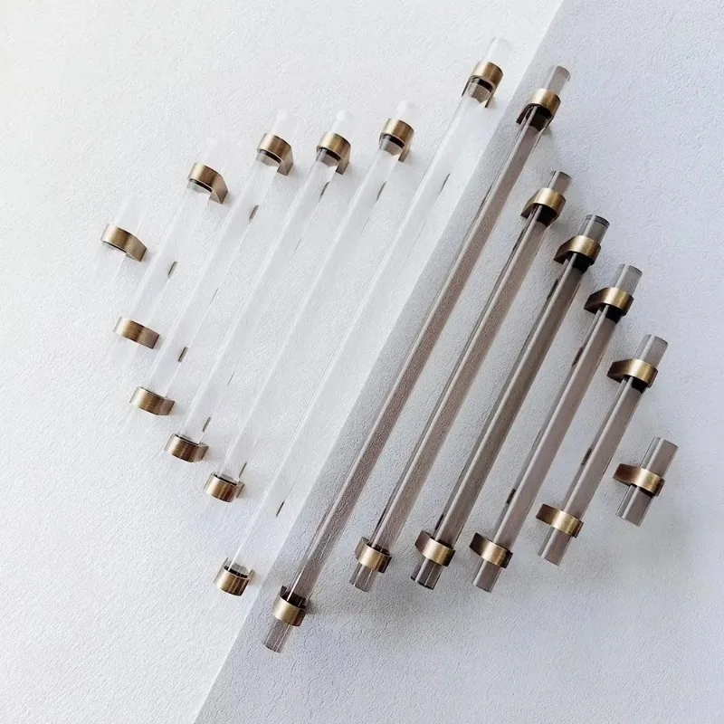 

Acrylic Handles for Cabinet Closet Drawer Knobs Antique Simple Bedroom Wardrobe Pulls Kitchen Accessories