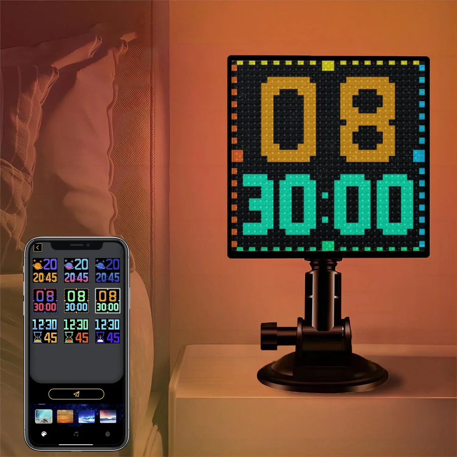 Smart LED Pixel Display Screen APP Control Gaming Room Decoration Car Rear Window Lighting Show Digital Frame Home Room Decor