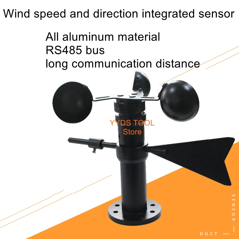 Wind Vane เครื่องส่งสัญญาณลมความเร็วทิศทาง Integrated Sensor ขนาดเล็กสถานีสภาพอากาศอุตสาหกรรม RS485เครื่องตรวจจับ