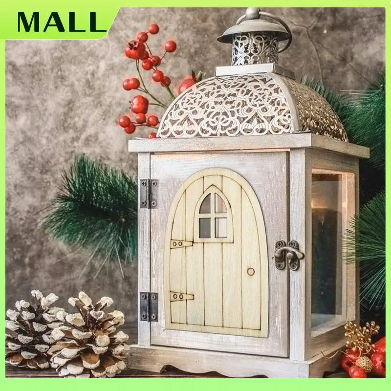 

MALL 60 шт. Неокрашенная деревянная сказочная дверь, пустая садовая дверь, полая деревянная дверь эльфа для DIY, рождественские украшения для рукоделия