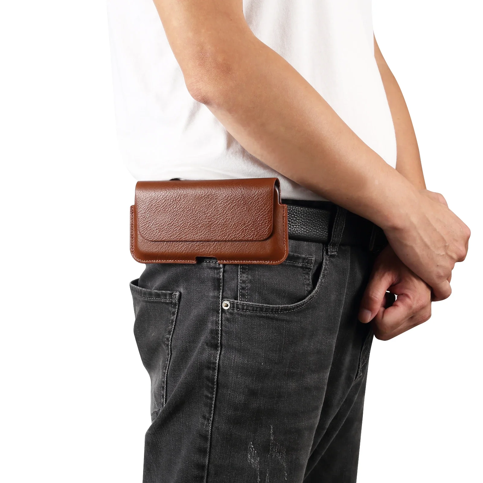 

Сумка для телефона из искусственной кожи для Samsung S24 S23 S22 S20 для Xiaomi 12 13 Pro Max, поясная сумка, чехол для iPhone 16 15 14 13