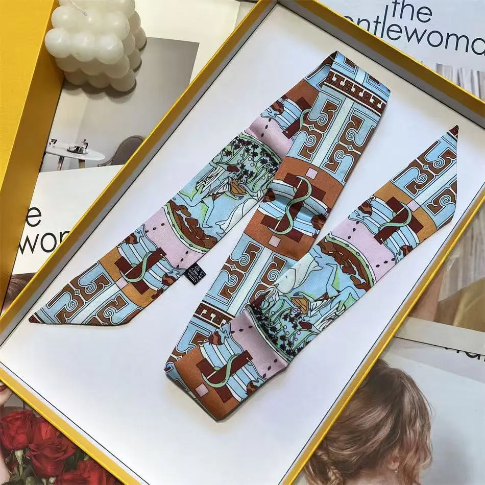 5*90 سنتيمتر جديد قطري وشاح حريري طبقة مزدوجة حك الحرير الرجعية المرأة تنوعا حقيبة ملزمة اكسسوارات عقال هدية تذكارية #4