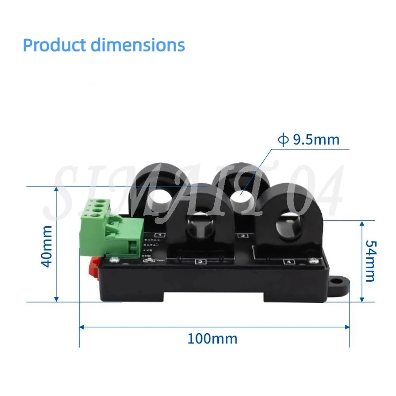 AC Current Voltage Acquisition Module to RS485 Output Isolated Current Mutual Inductance Sensor Closed Perforation