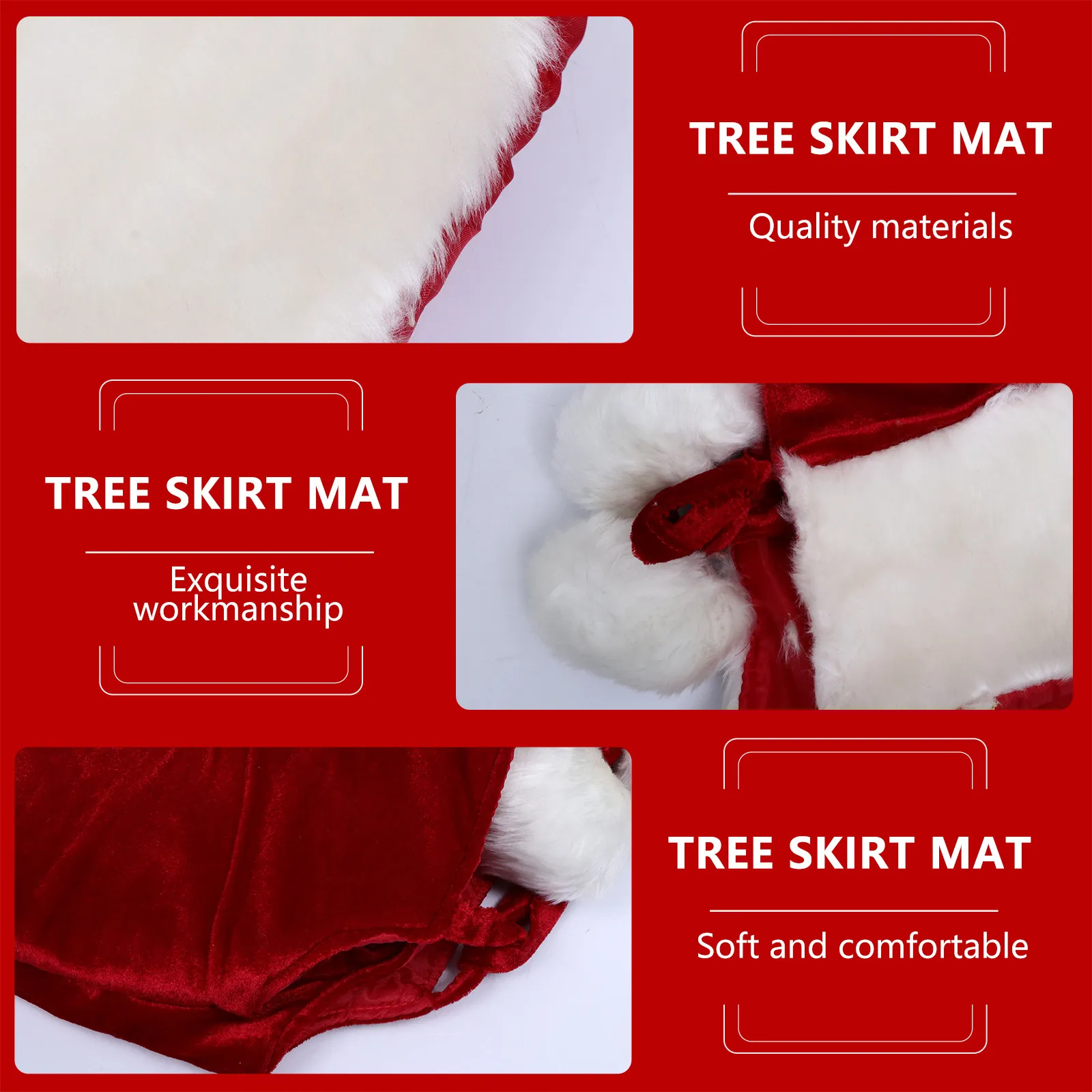 1Pcs Xmas Tree Skirt Red High Quality Christmas Tree Apron Floor Mat for Home Garden Bar Supermarket Decoration