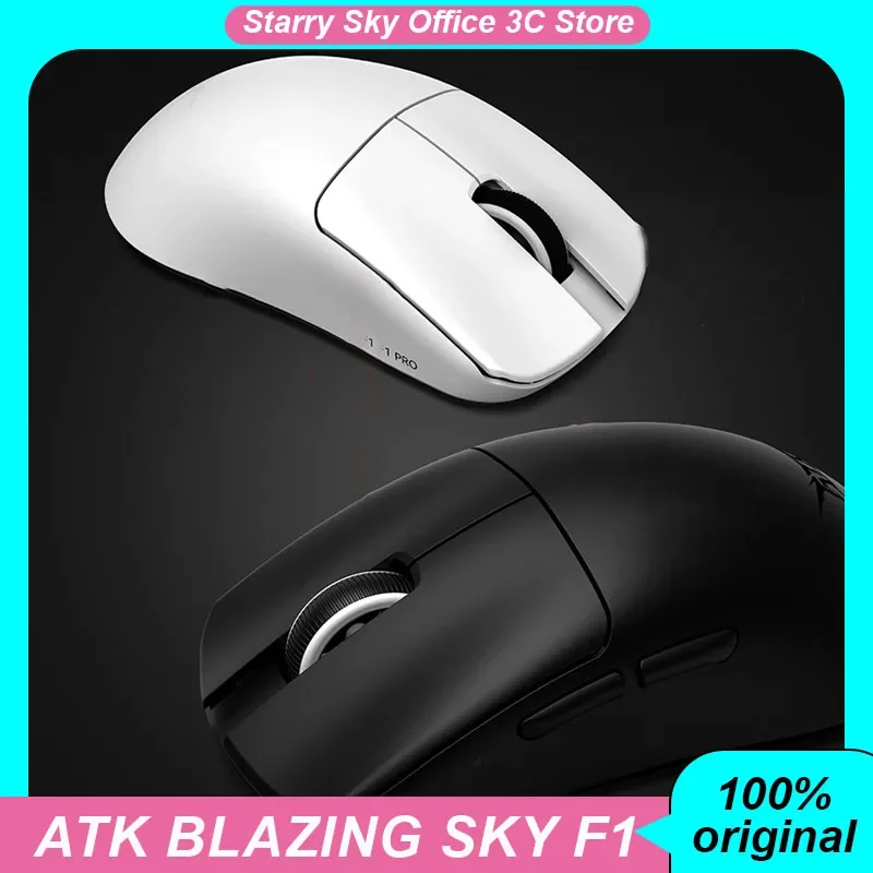 Atk Blazing Sky F1 Mouse Dual-Mode Wired Paw3950 Lightweight Long Endurance Ergonomics Gaming Esports Office Mouse Pc Accessory