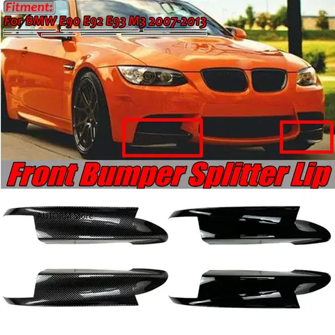 자동차 앞 범퍼 사이드 스포일러 코너 커버, 하단 스플리터 립, BMW E90 E91 E92 E93 M3 2007 2008 2009 2010 2011 2012 2013
