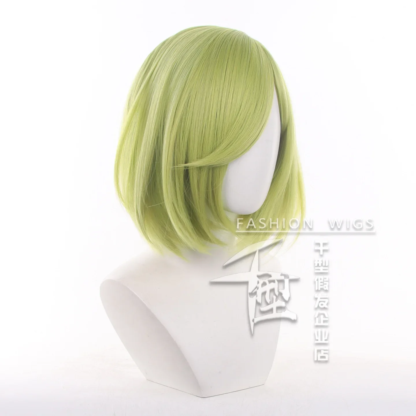 Anime Green Damen Kurzhaarperücke aus hitzebeständiger Faser, Halloween Cos Hexenhut Atelier Coco Cosplay Perücke – Detail 2