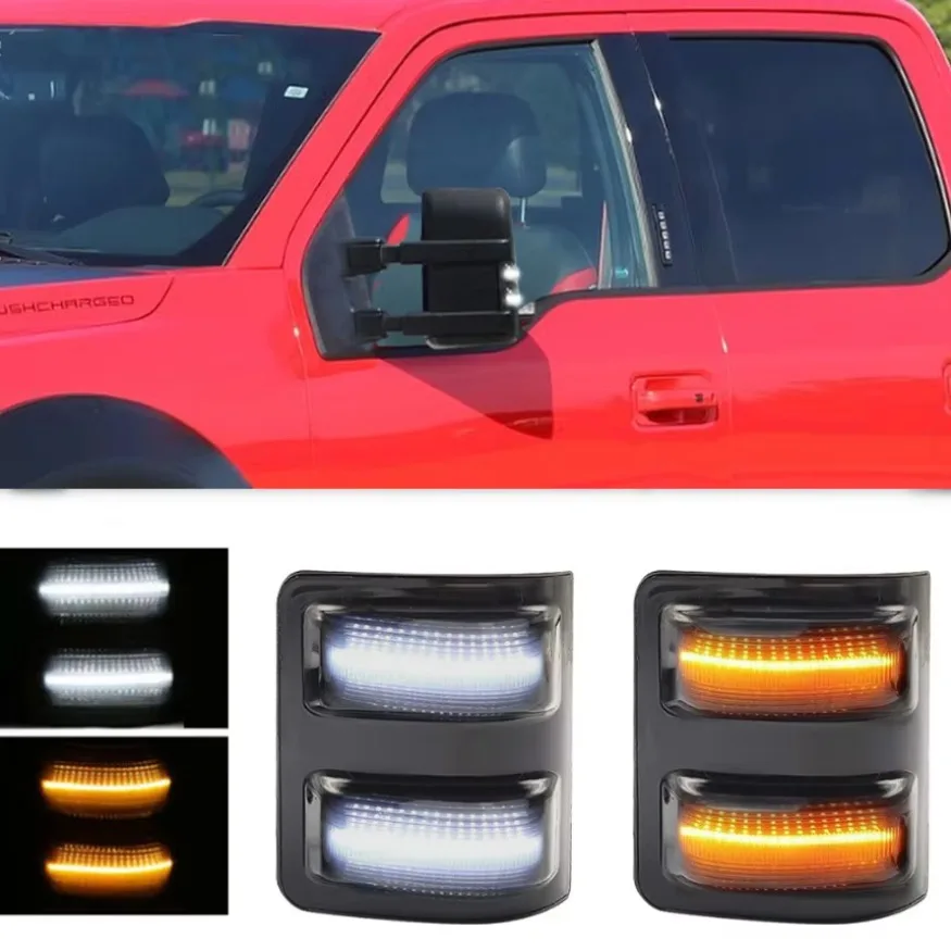 LED Lights LED Side Mirror Marker Light Fit for 08-16 Ford F250 F350 F450 Super Duty, Mirror Side Lamp Assembly 1SET