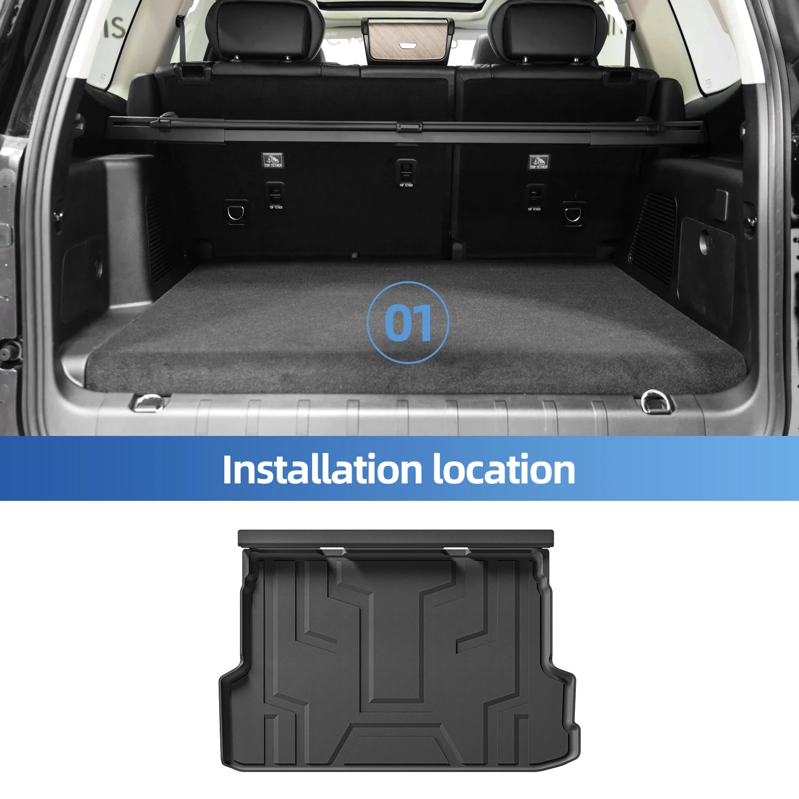 Smabee Left Drive for GWM Tank 500 2022‑2026 (5Seater Fuel Only) TPE 3D Car All -Weather Floor Mat Trunk Pad Accessories Black