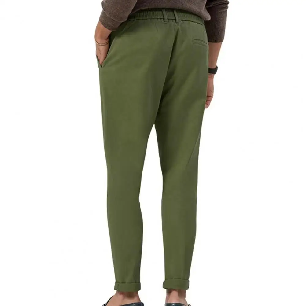 Mens Commuter Pants Men's Relaxed Fit Trousers Breathable Straight Leg Dress Pants Drawstring Office for Business for Men