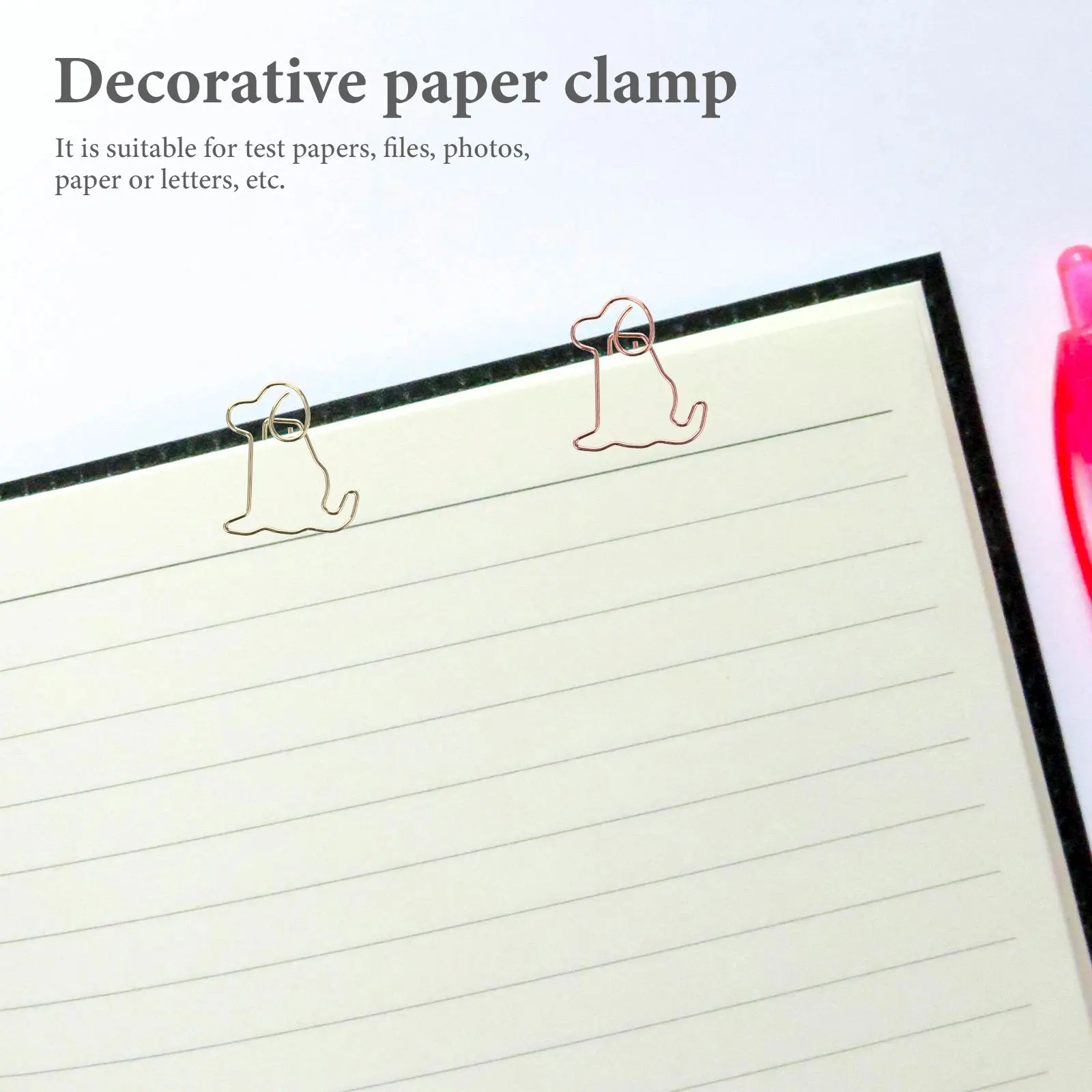 

50Pcs Bookmarks Strong Clamping Force Paper Clips Animal Shape Clips Cute Dog Paper Clips Office Accessories