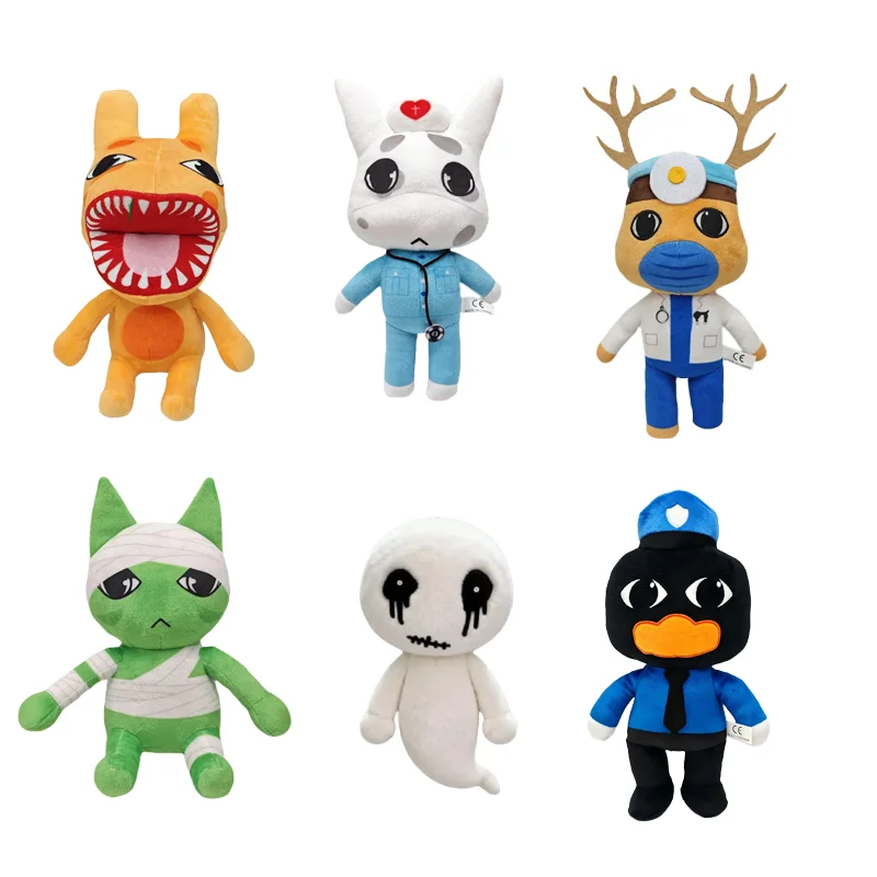 Hot Horror Animal Hospital Plush Toy Blue Dog Soft Stuffed Cartoon Doll Collectible For Adult Fans Home Decoration Cuddly Gift！