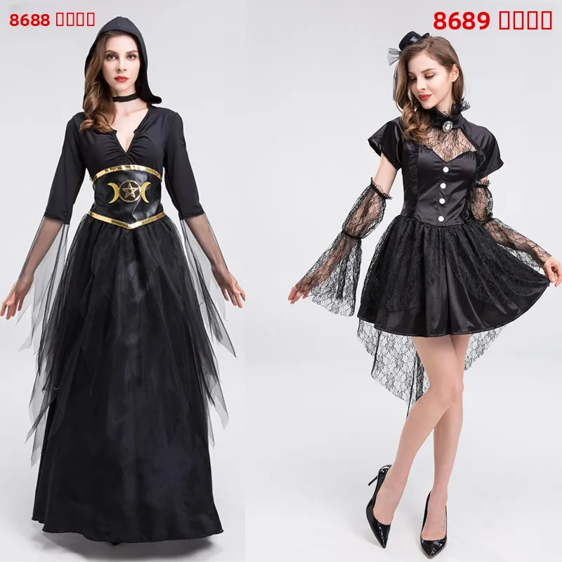 أزياء الهالوين الساحرة Bla V-Ne أداء تنكر طويل Dr المرأة يتوهم Dr Par الزي الصيني الصانع #5