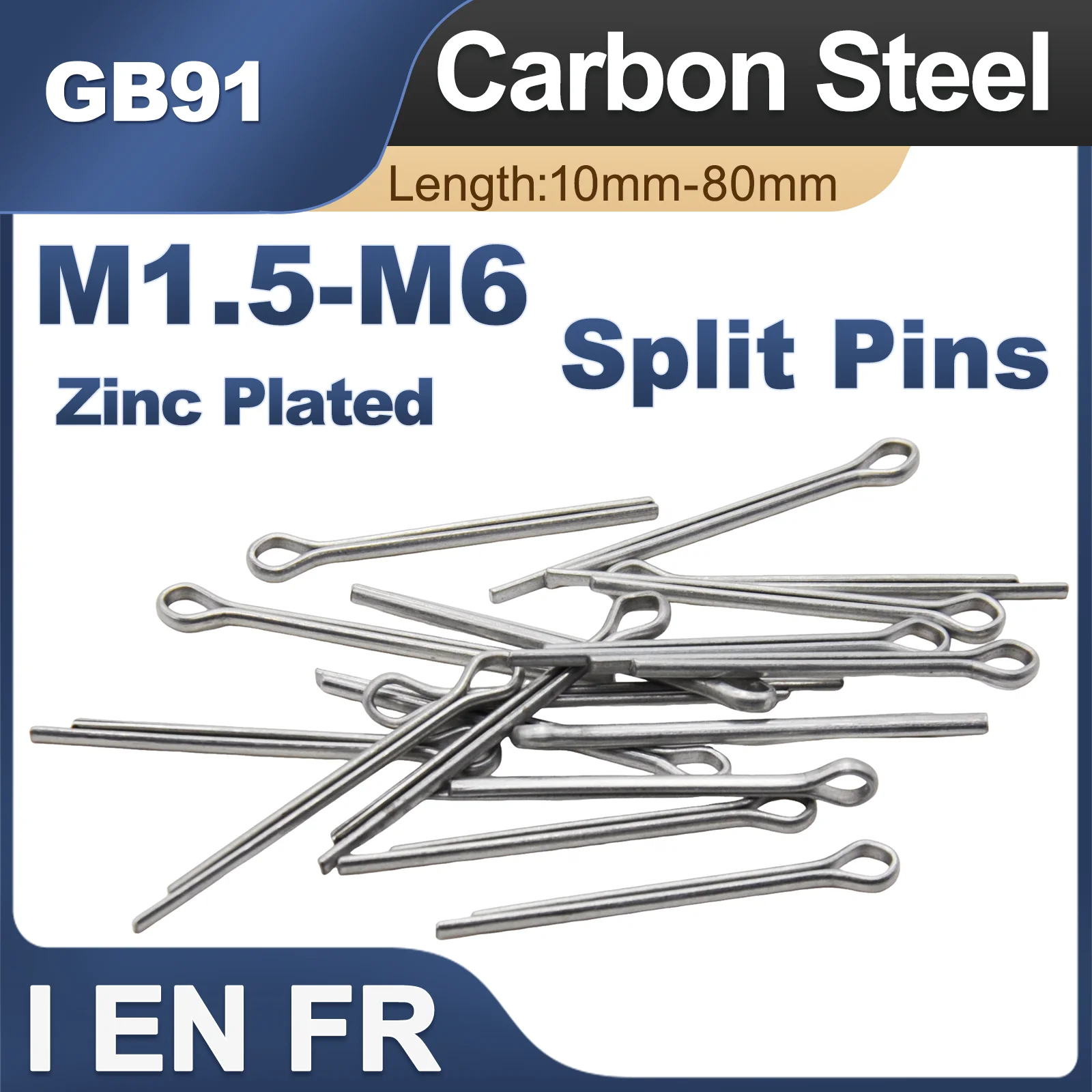 10/50pcs M2 M2.5 M3 M4 M5 M6 GB91 Carbon Steel U Shape Type Car Spring Open Split Elastic Cotter Hair Pin Clip Clamp Tractor