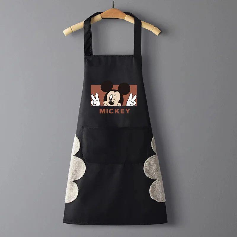 Disney Anime Dining Work Clothes Mickey Cartoon PVC Home Kitchen Waterproof Oil-proof Apron Canvas Premium Apron Kawaii GiftDisn