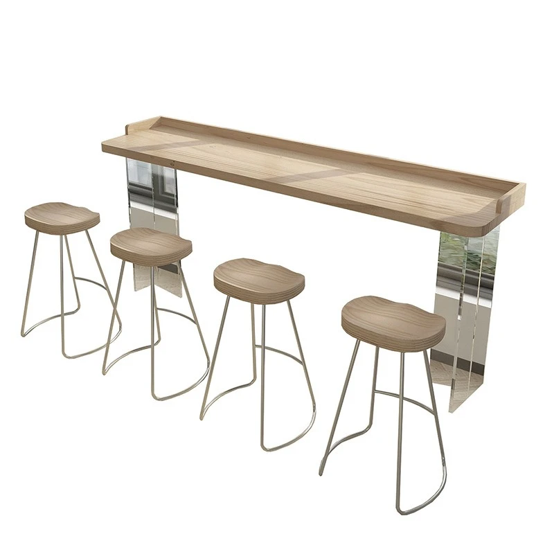 

Acrylic table legs solid wood bar with circumference commercial window suspension transparent high table bar