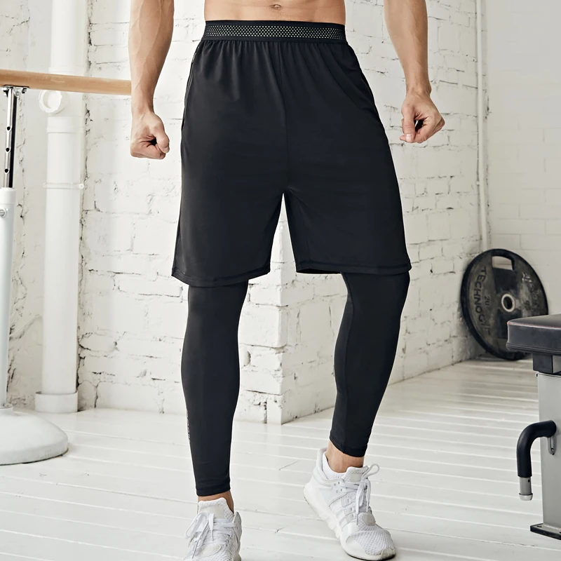 Мужские брюки для фитнеса, быстросохнущие спортивные шорты, брюки пять дюймов, черные баскетбольные свободные дышащие тренировочные брюки
