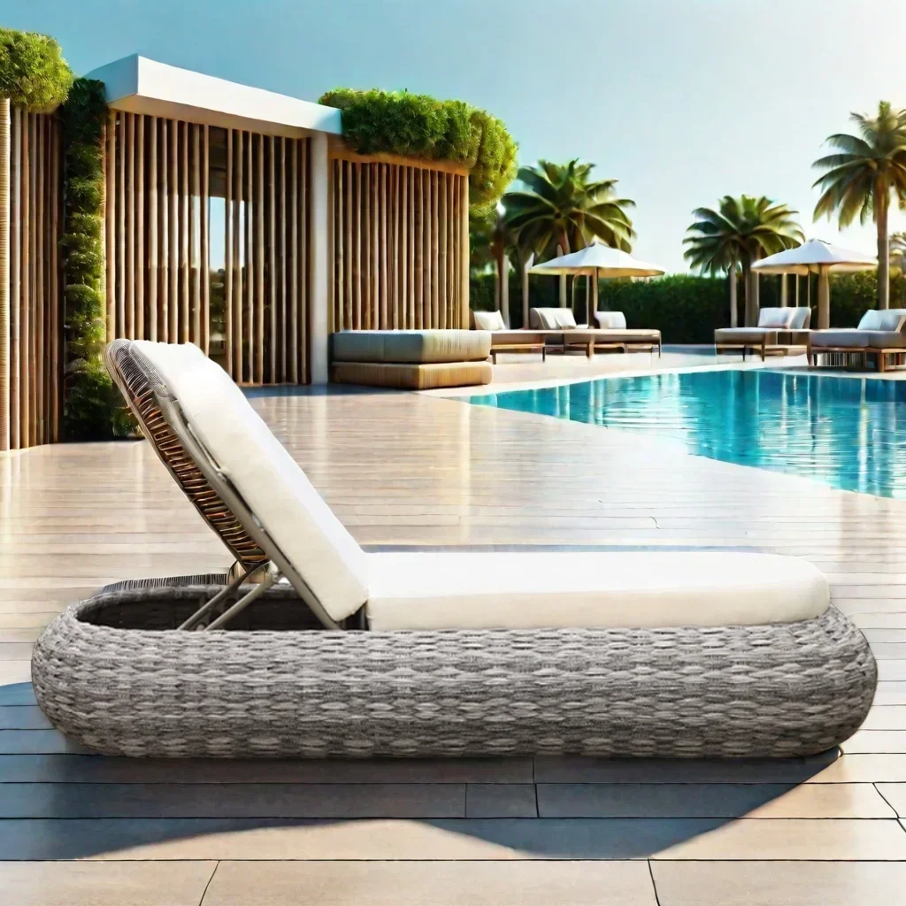 Luxury Adjustable Outdoor Garden Furniture Unique Rope-Secured Sun Lounger Chair for Poolside Hotels and Resorts