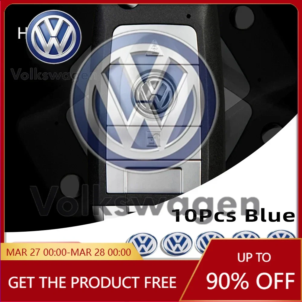 

Эмблемы для VOLKSWAGEN VW, 10 шт., наклейки на автомобильные ключи, алюминиевые эмблемы, декоративные наклейки для Volkswagen GTI, VW Polo, Golf, Passat T