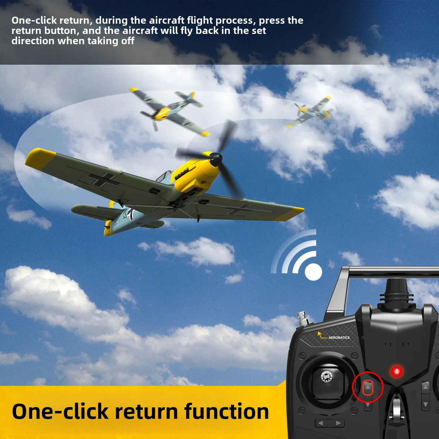 RC Planes 2.4GHz Remote Controlled Aircraft 6-axis BF109 Fighter Foam Airplanes Fixed Wing Children's Flying Model Electric Toys