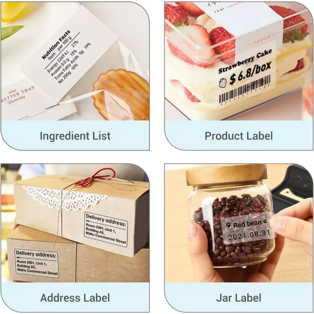 NIIMBOT B21/B1/B3s Transparent Label Printing Paper Name Sticker Waterproof Circle/square Thermal Label paper