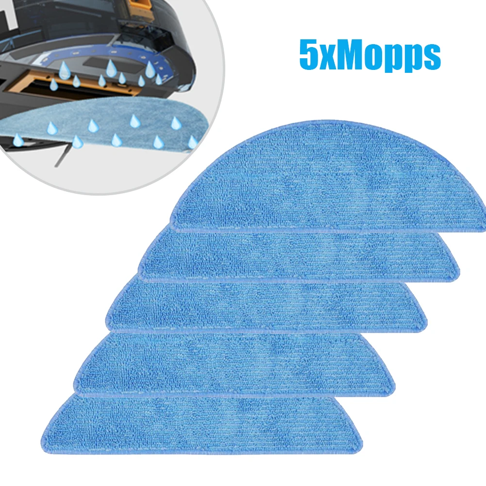 5pcs Microfiber Rags For Tesvor M1 S6 S4 Vacuum Cleaner Washable Replacement Dry And Wet Usage Mop Cloths Pad Floor Cleaning